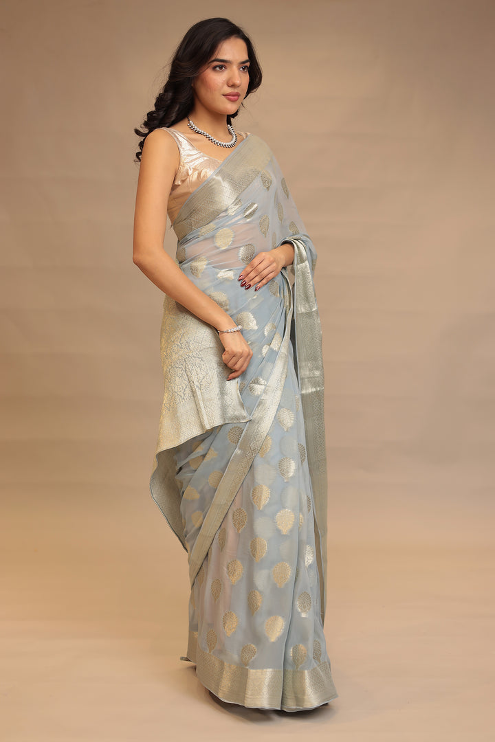 Weaving Banarasi Chiffon Saree