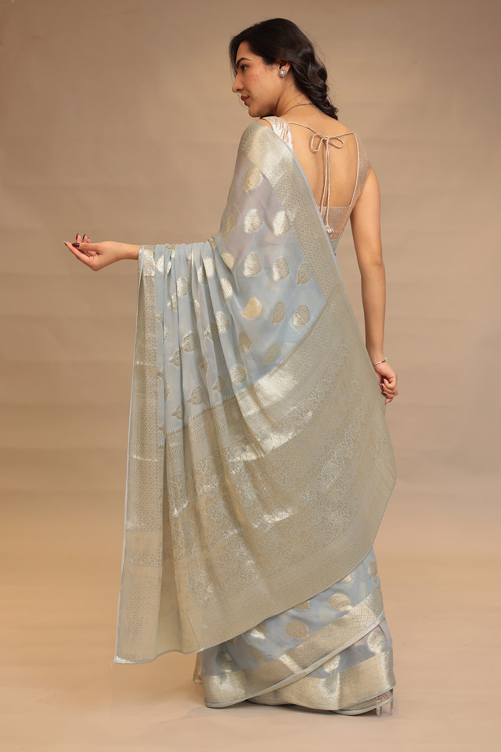 Weaving Banarasi Chiffon Saree