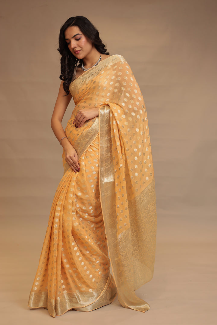 Weaving Banarasi Chiffon Saree