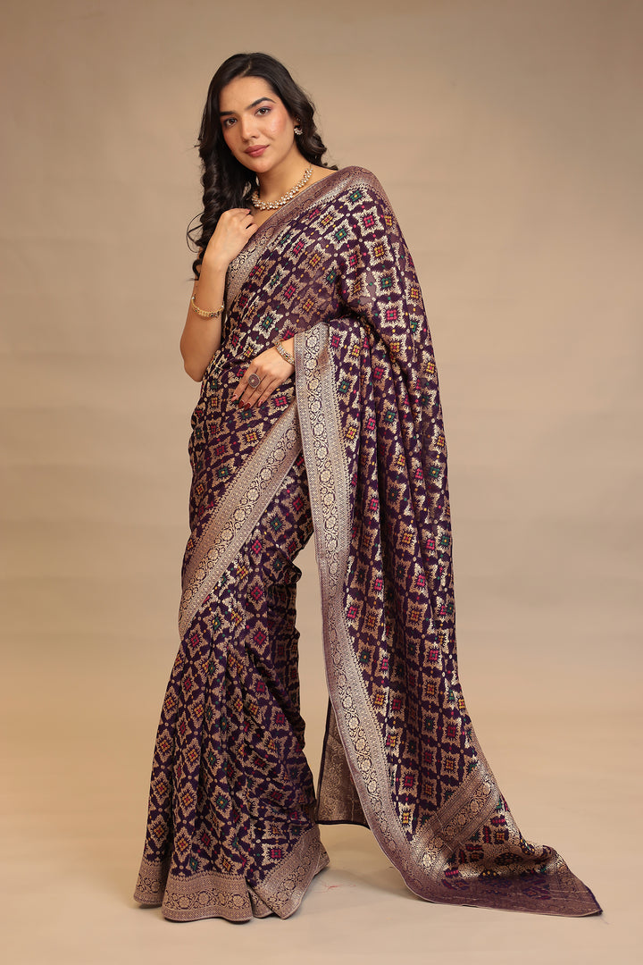 Powerloom Bandhej look Georgette Saree