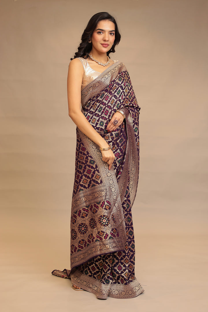 Powerloom Bandhej look Georgette Saree