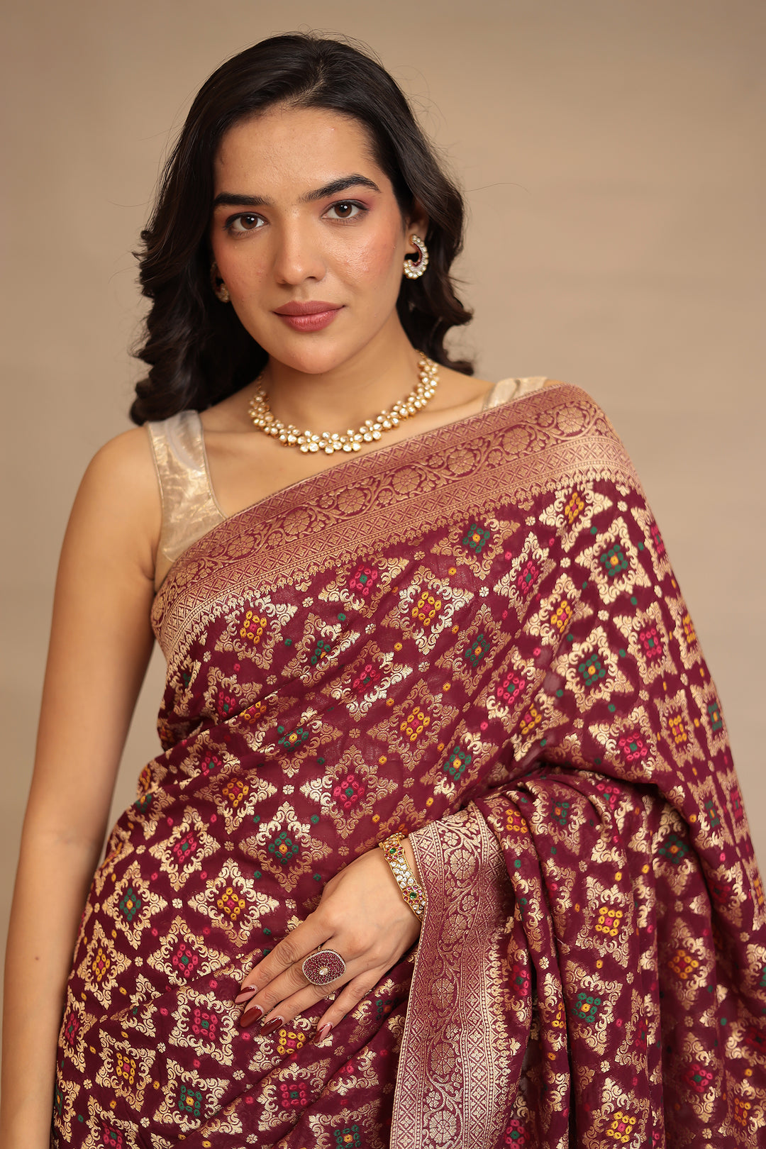 Brown Georgette Saree 