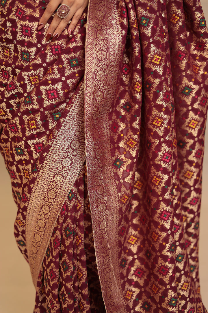 Bandhej Georgette Saree