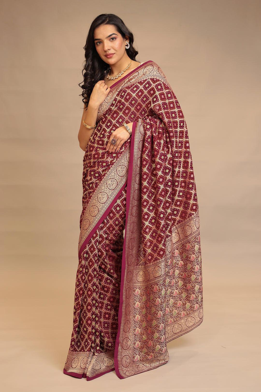 Bandhej, Power loom Georgette Saree