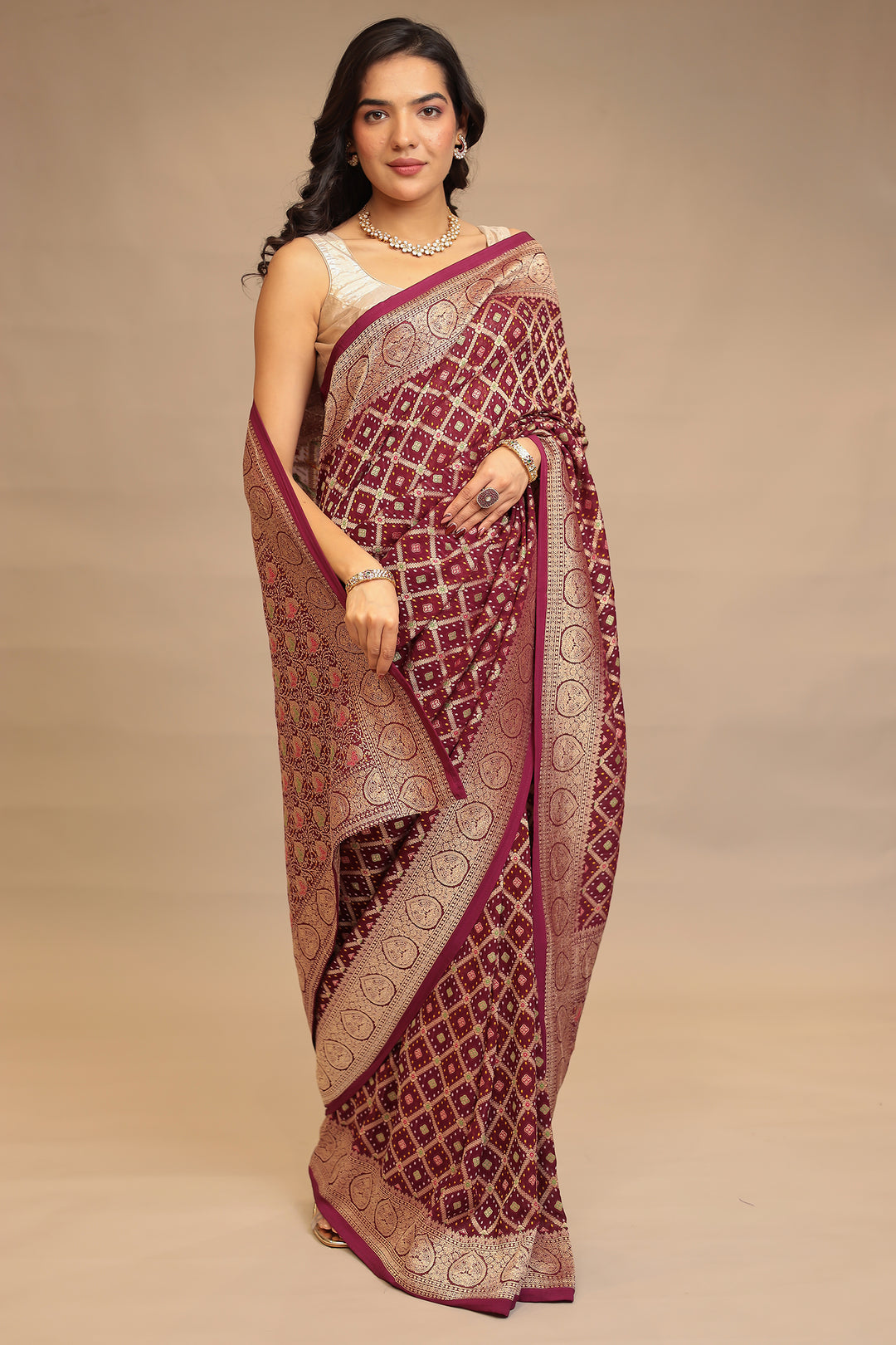 Bandhej, Power loom Georgette Saree