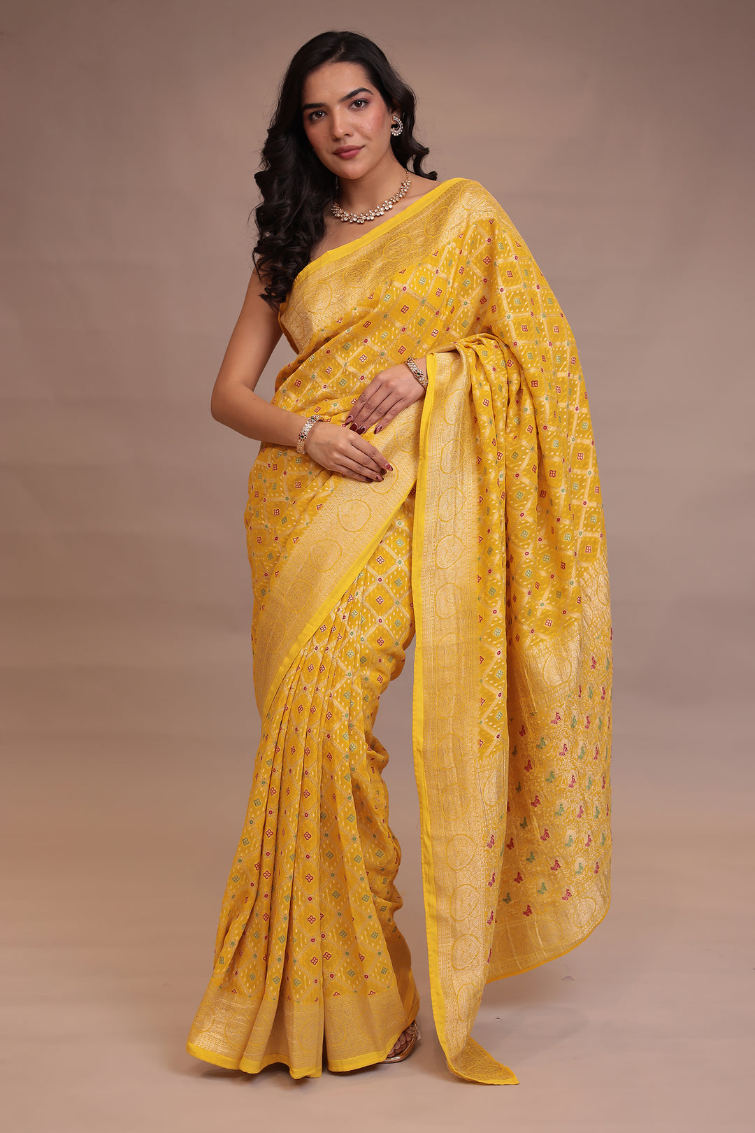 Bandhej, Power loom Georgette Saree