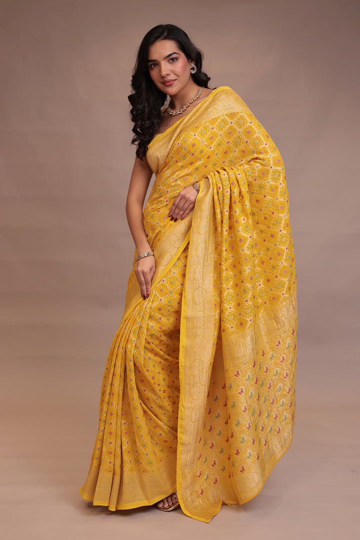 Bandhej, Power loom Georgette Saree