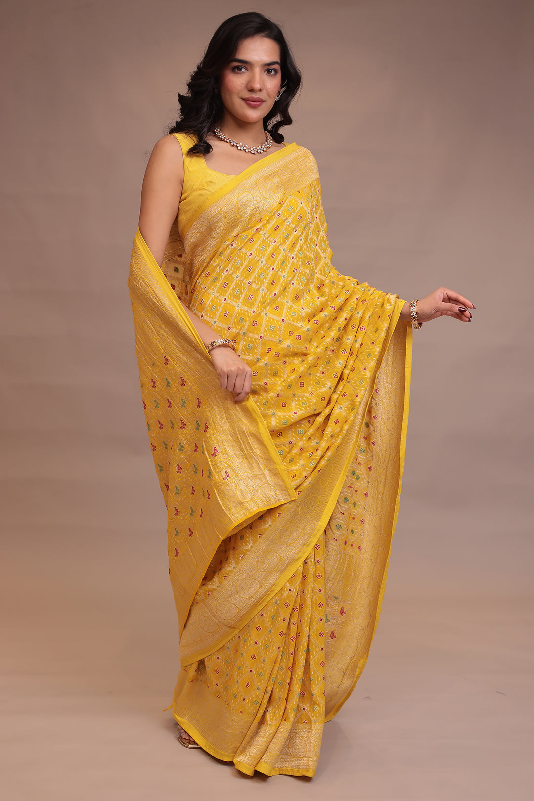 Bandhej, Power loom Georgette Saree