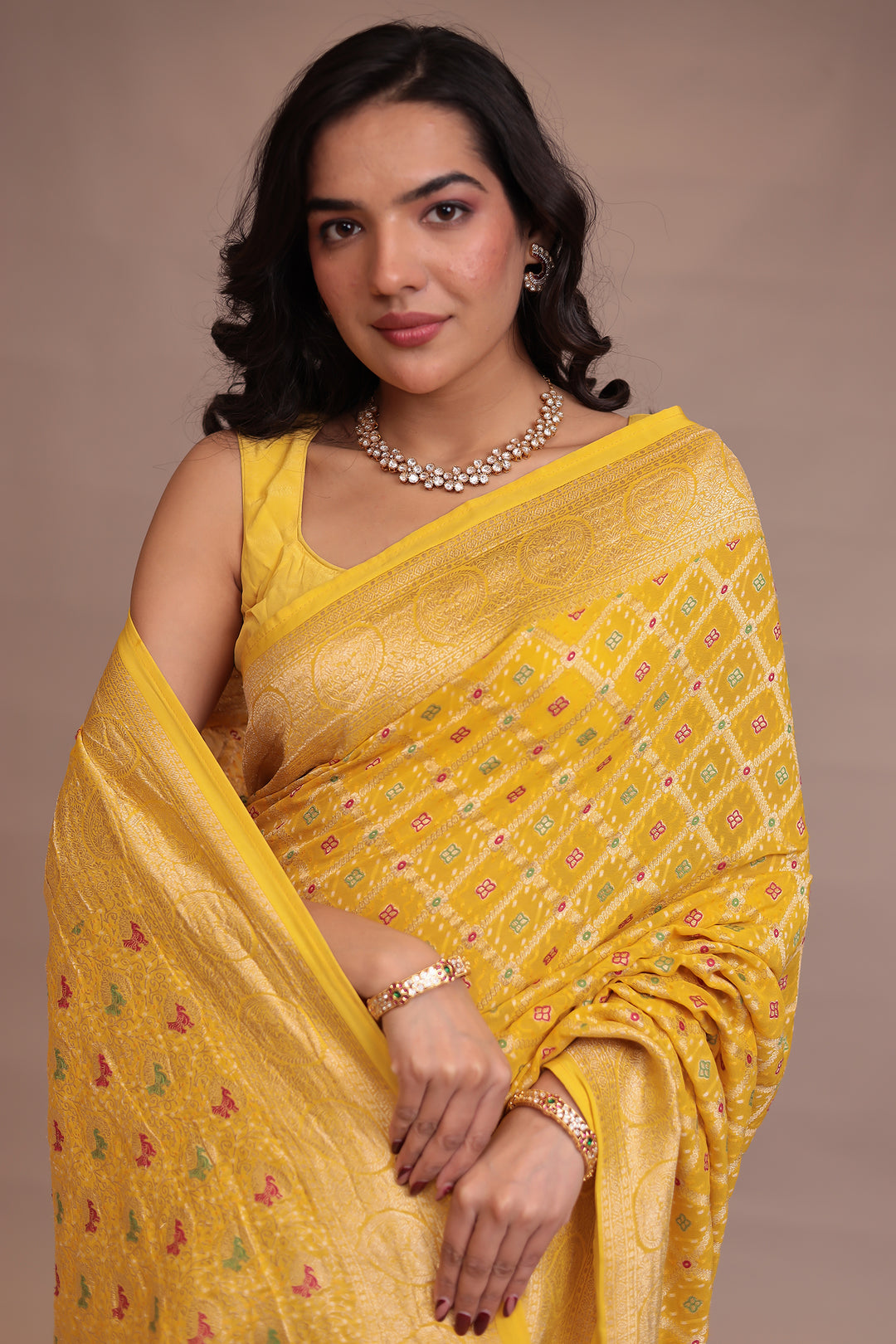 Bandhej, Power loom Georgette Saree