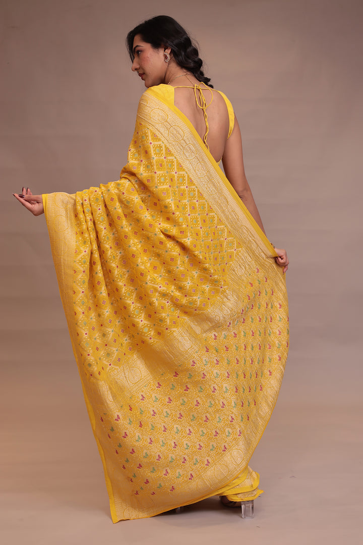 Bandhej, Power loom Georgette Saree