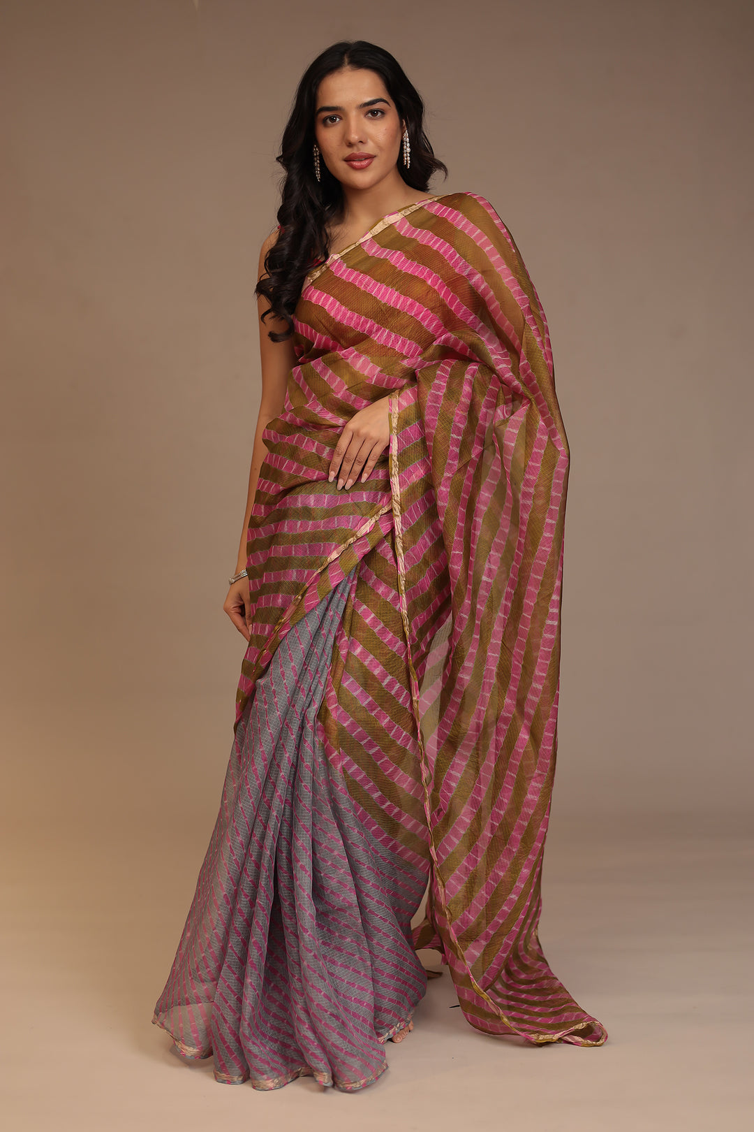Leheriya Kota silk Saree with Zari work