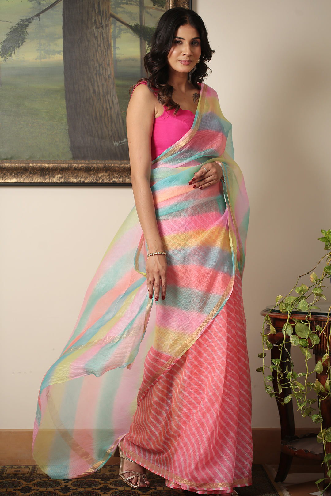 Leheriya Kota Silk Saree