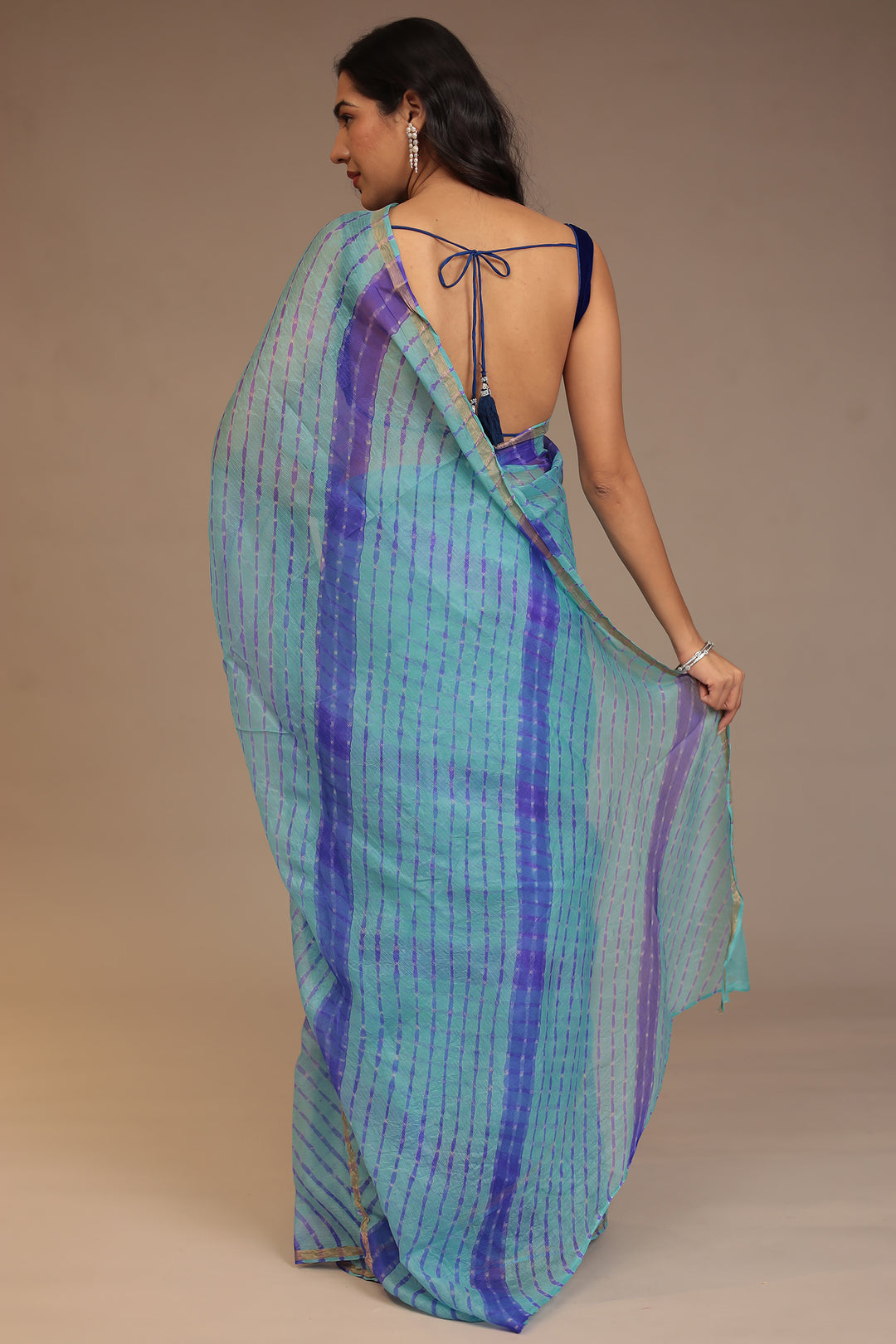 Leheriya Kota silk Saree with Zari work
