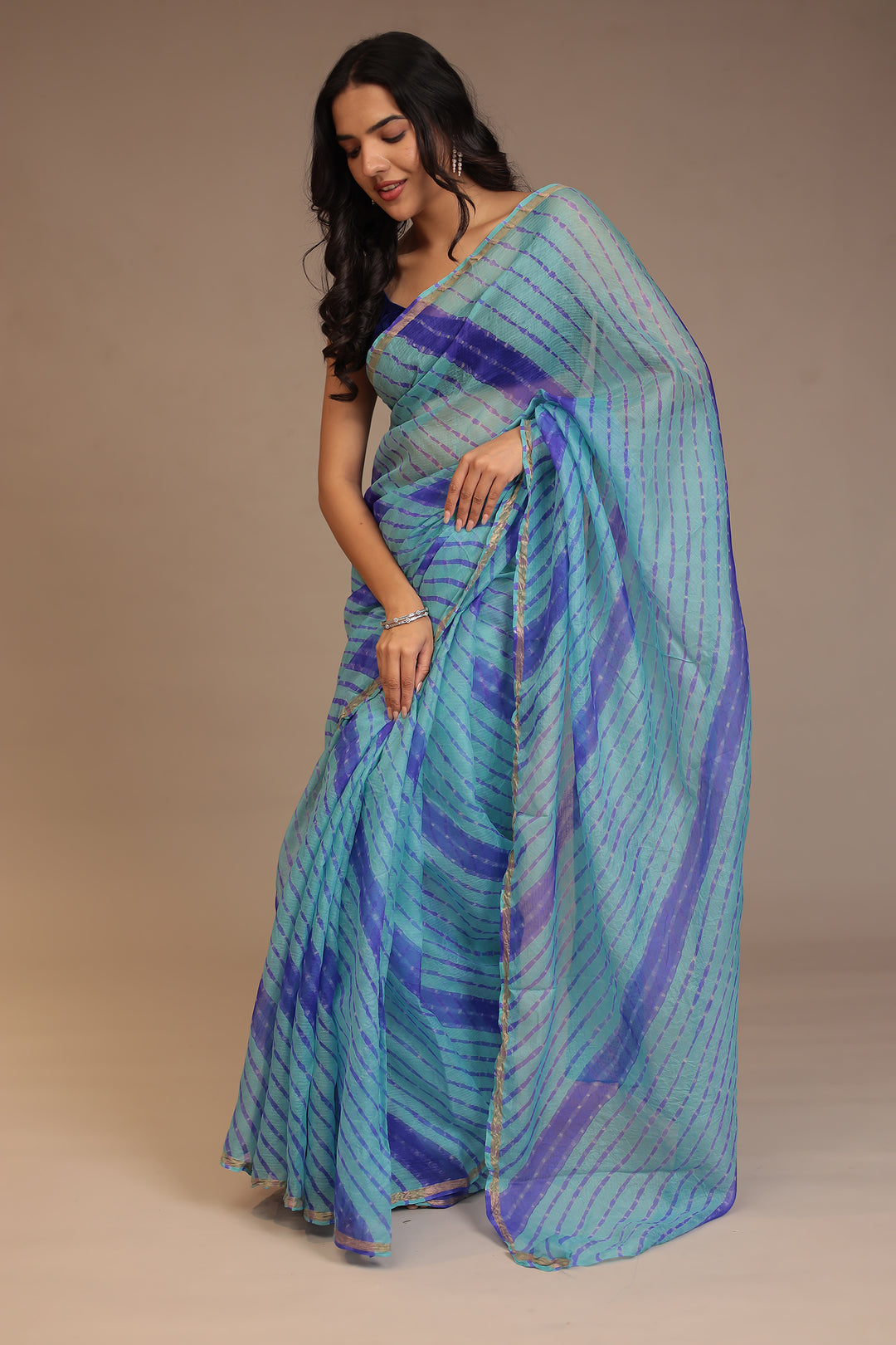 Leheriya Kota silk Saree with Zari work