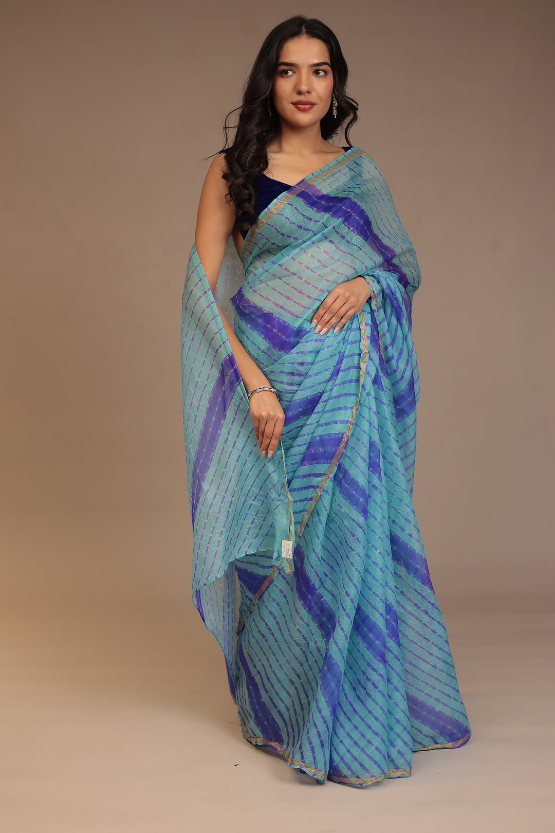 Leheriya Kota silk Saree with Zari work
