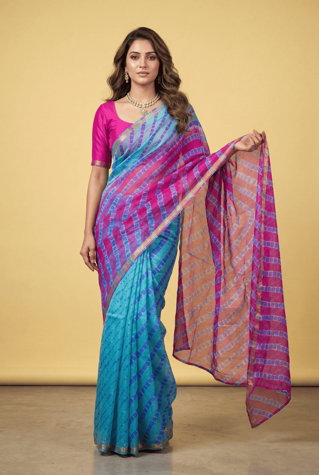 Leheriya Kota Silk Saree