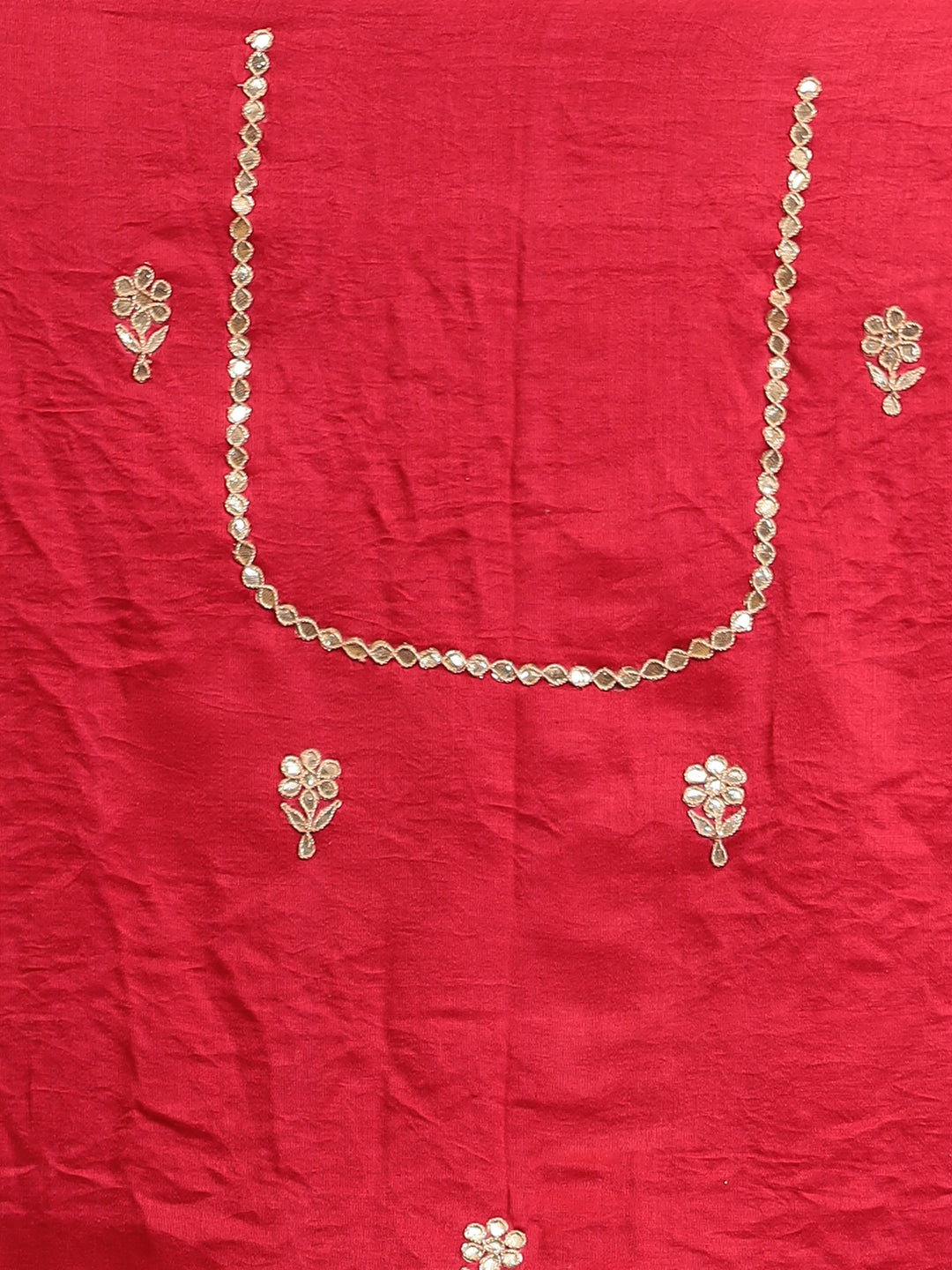Bandhej Ghatchola Gajji silk Saree with Dori, Gota Patti work.