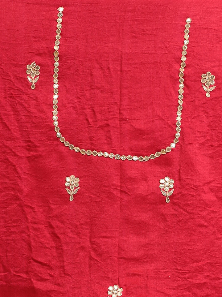 Bandhej Ghatchola Gajji silk Saree with Dori, Gota Patti work.