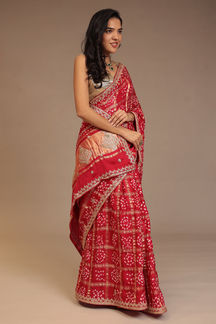 Red Ghatchola Silk Saree