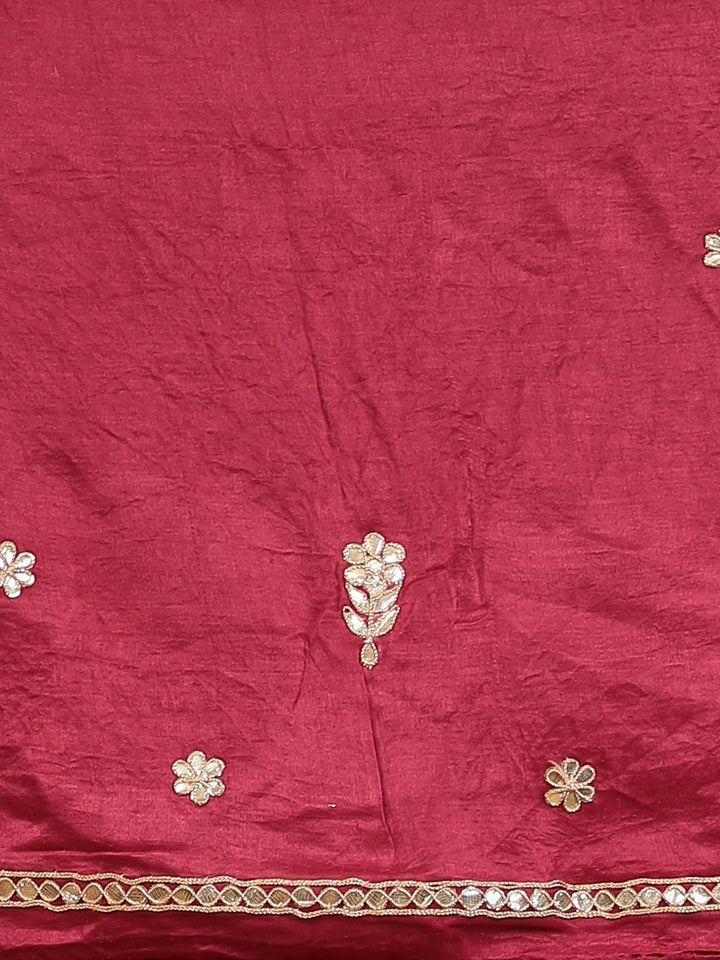 Bandhej Ghatchola Gajji silk Saree with Dori, Gota Patti, Pearl work.