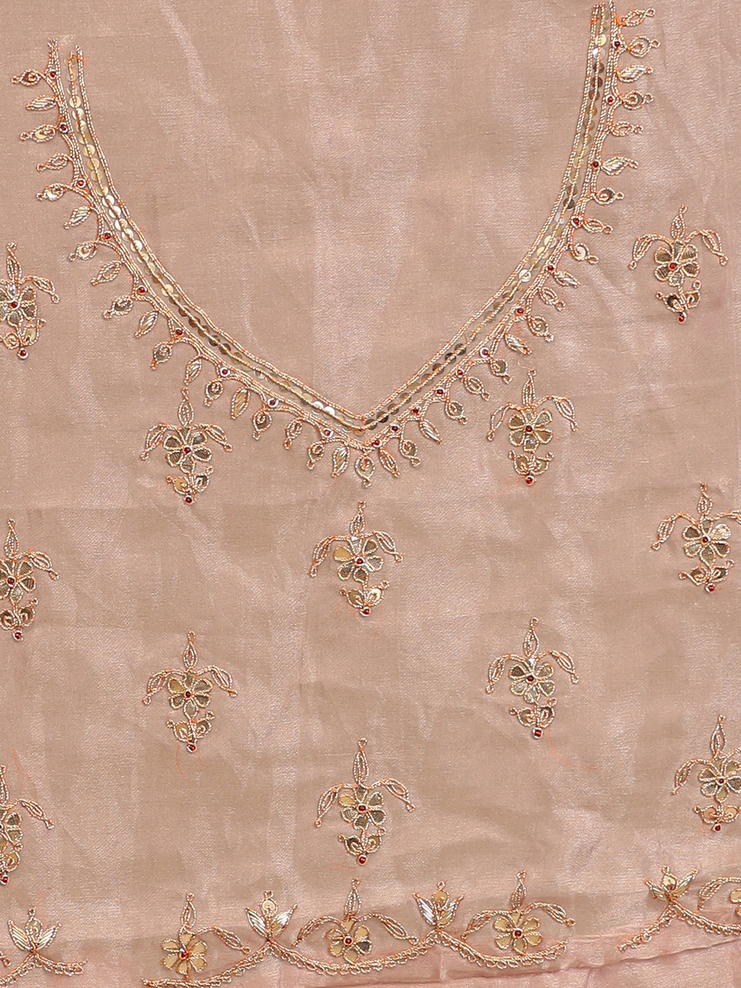 Tissue Saree with Dori, Gota Patti, Sequins work.