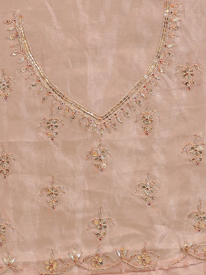 Tissue Saree with Dori, Gota Patti, Sequins work.