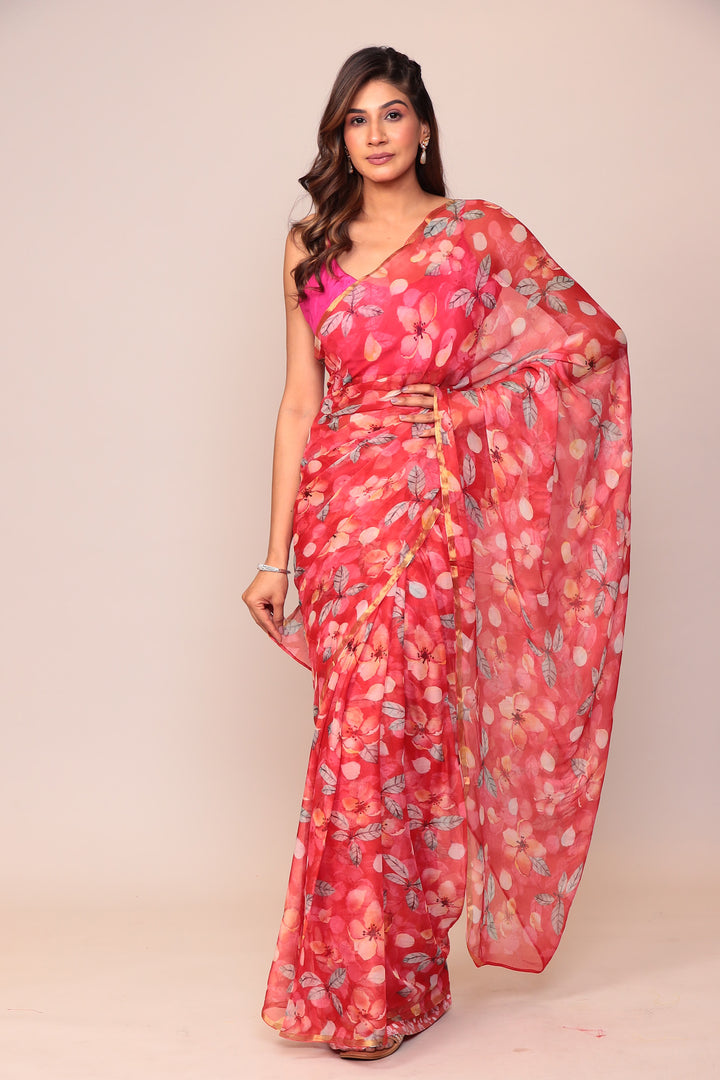 Digital Print Chiffon Saree
