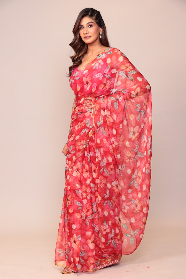 Digital Print Chiffon Saree