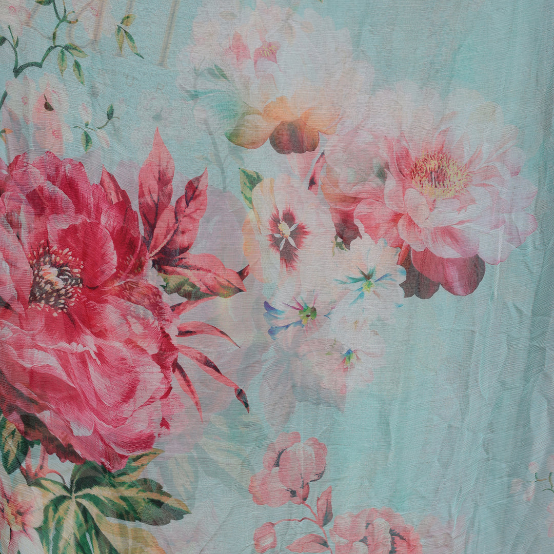 Floral Printed Chiffon Saree
