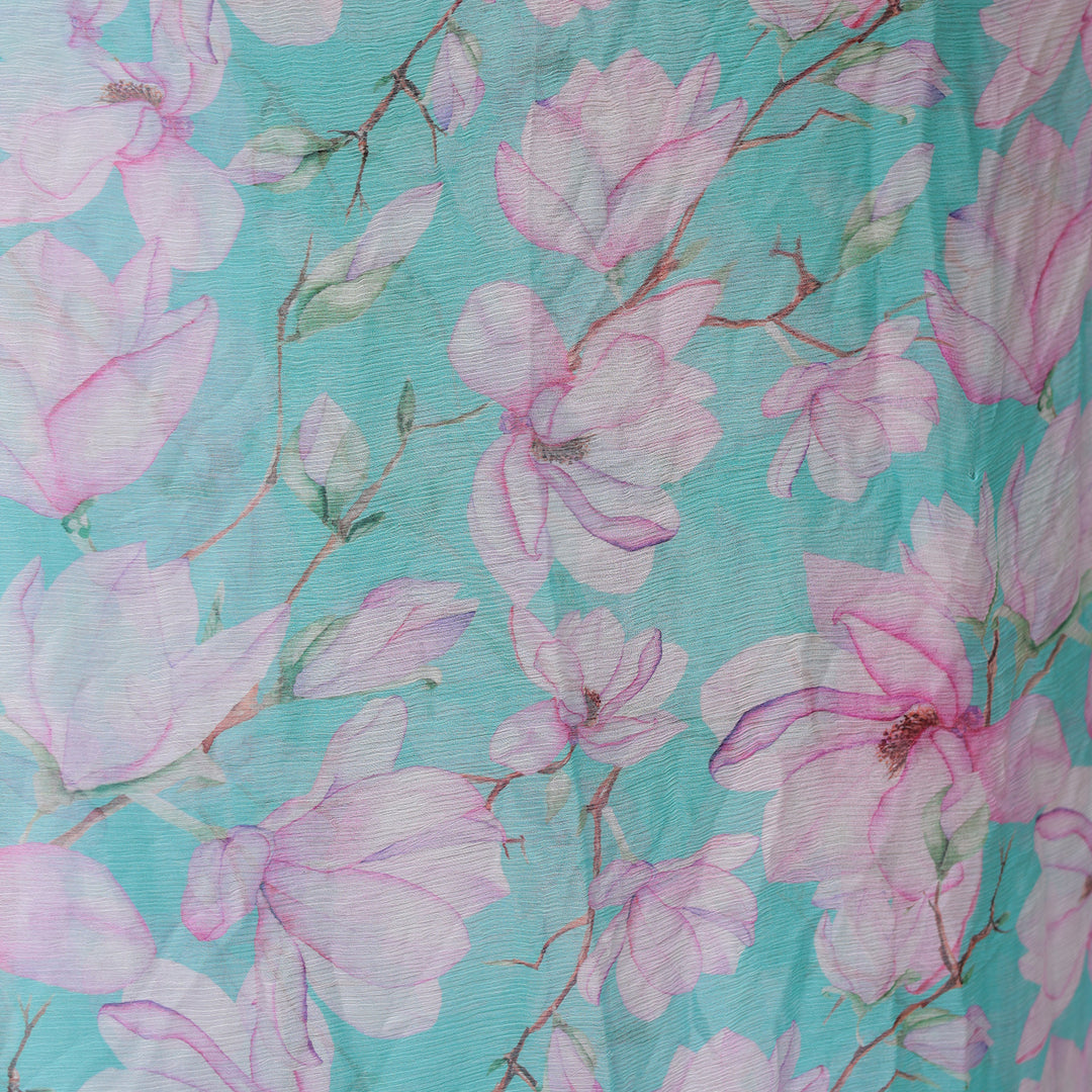 Floral Printed Chiffon Saree