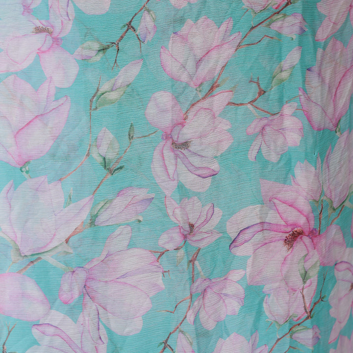 Floral Printed Chiffon Saree