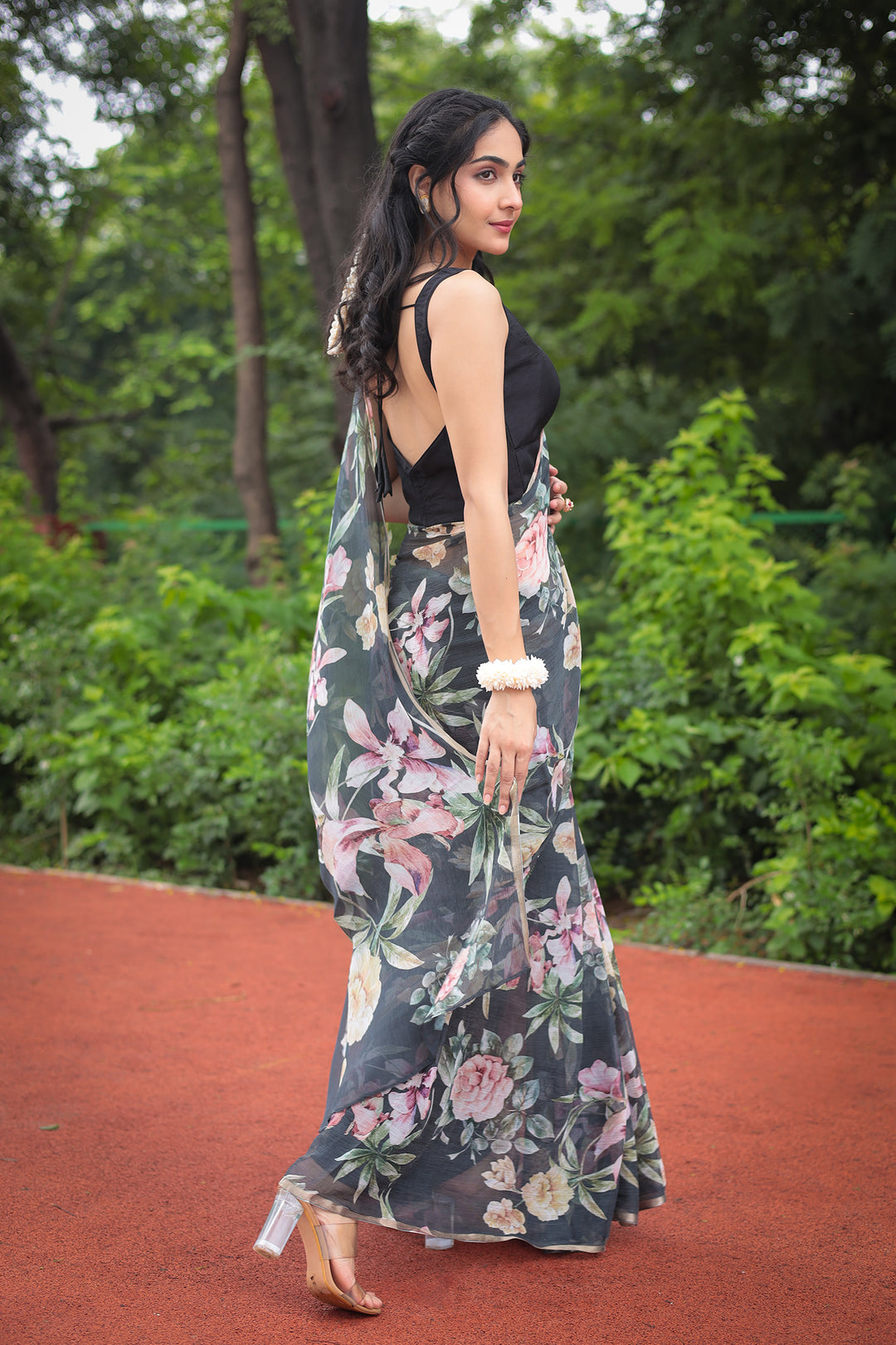 chiffon saree dress design Buy Digital Printed Chiffon Saree in Red Online : SPTA15506