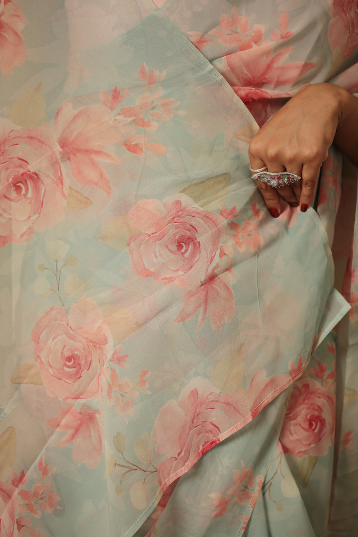 Digital Print Georgette Saree