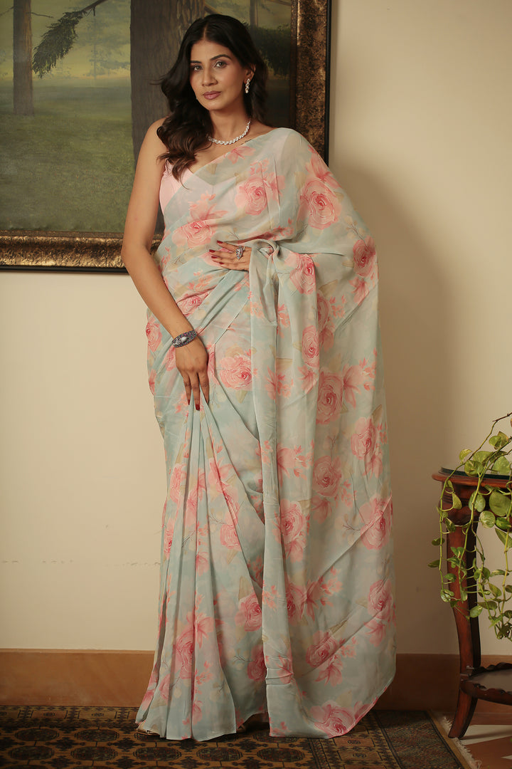 Digital Print Georgette Saree