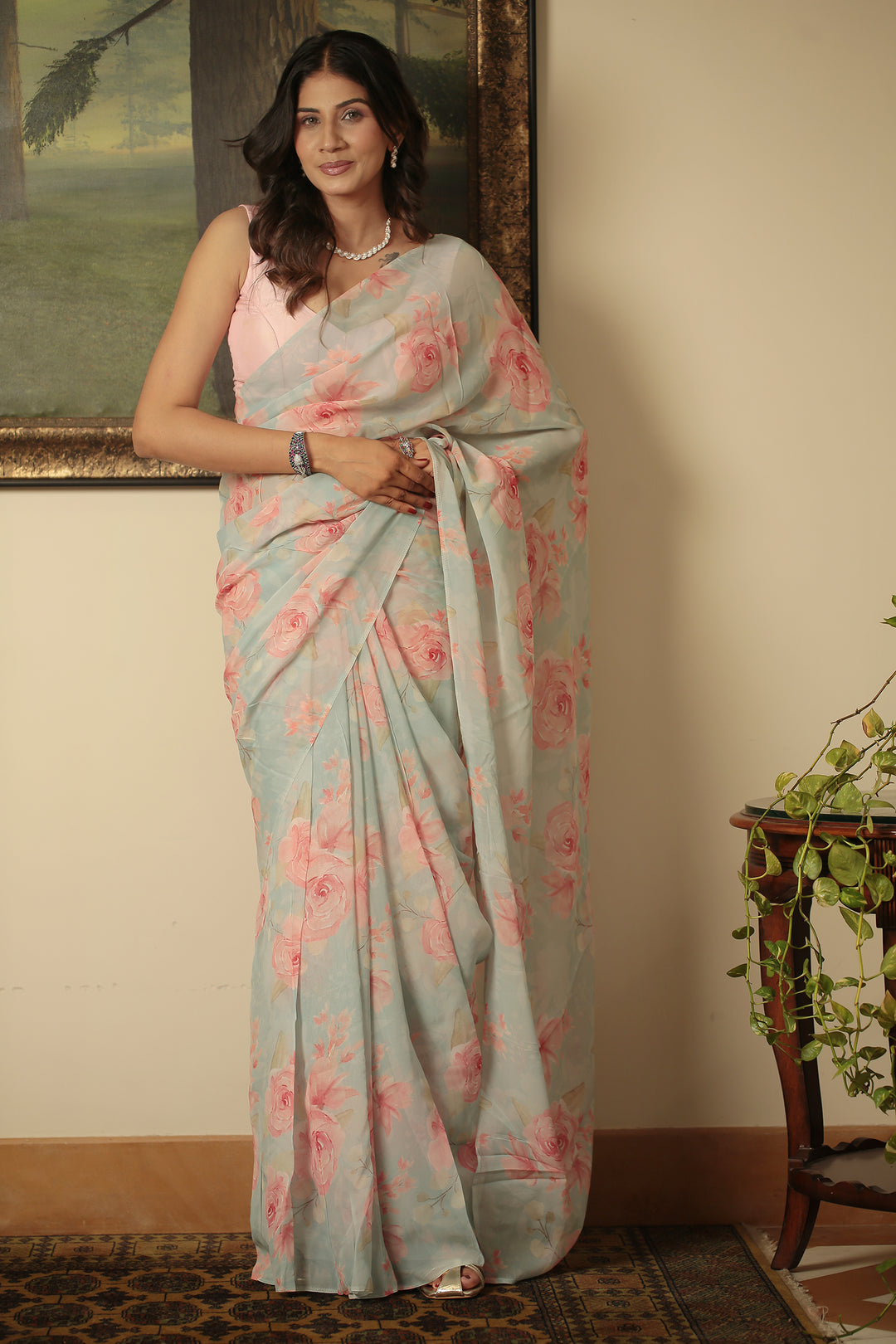 Digital Print Georgette Saree