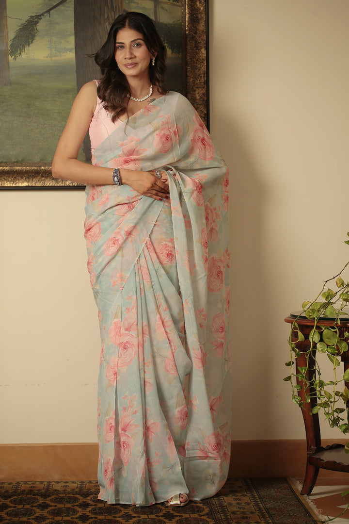 Digital Print Georgette Saree