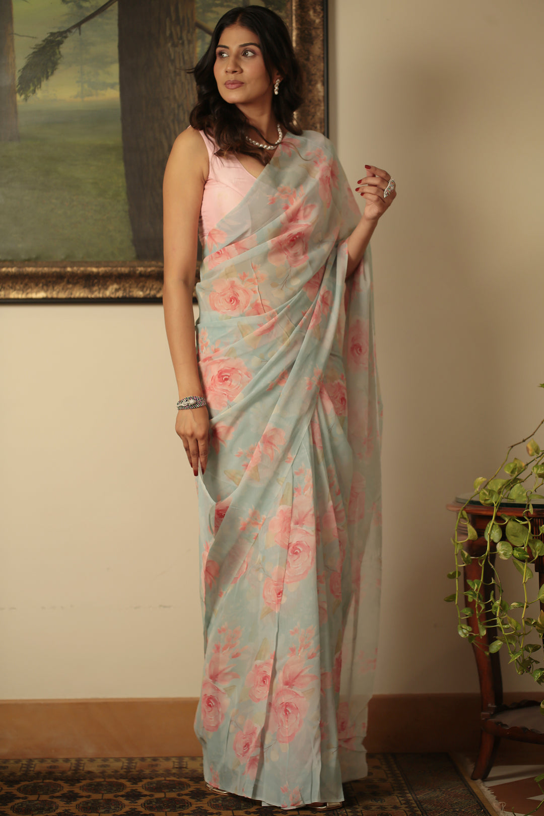 Digital Print Georgette Saree