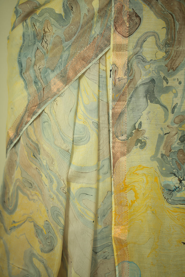 Printed Chanderi Saree with Zari work.