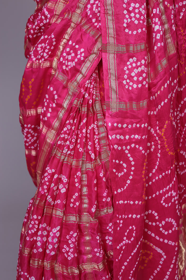 Bandhej Ghatchola Silk Saree with Zari work