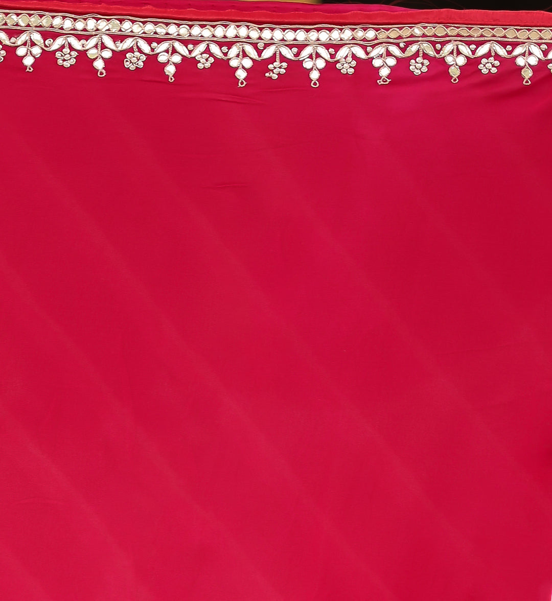 Leheriya Georgette Saree with Gota Patti, Pearl and Zardozi work