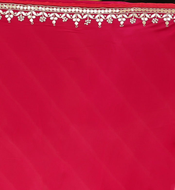 Leheriya Georgette Saree with Gota Patti, Pearl and Zardozi work