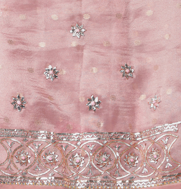 Banarasi Soft Tissue Saree Embellished with Gota Patti and Gota Work