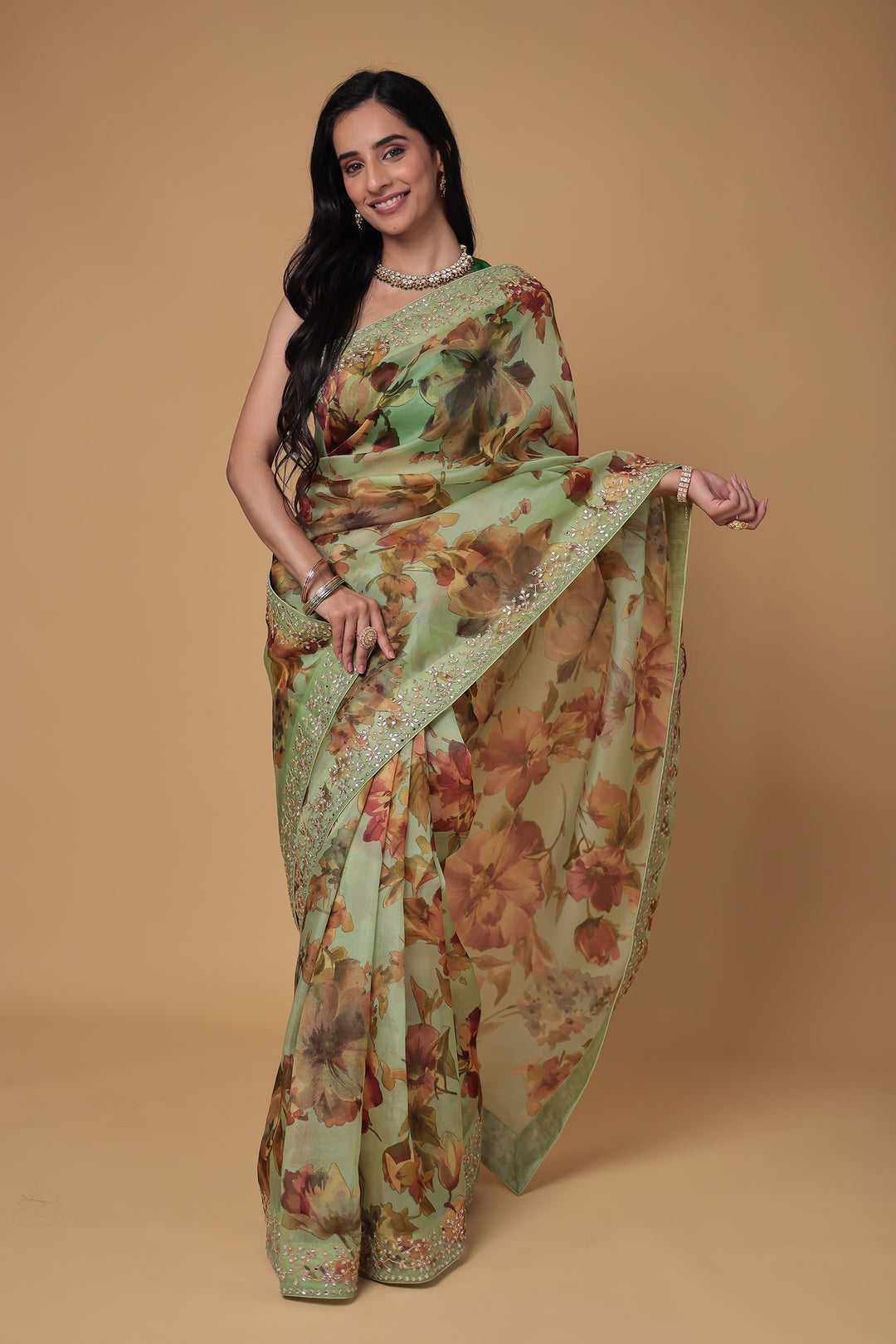 floral saree