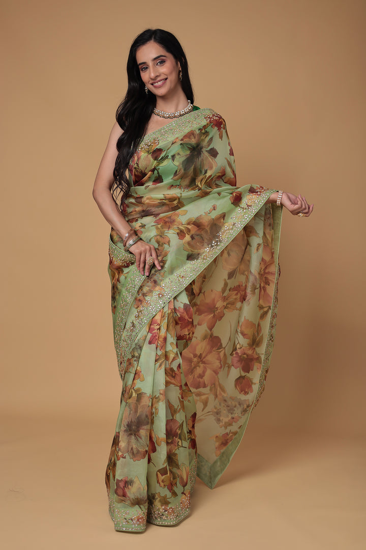 floral saree