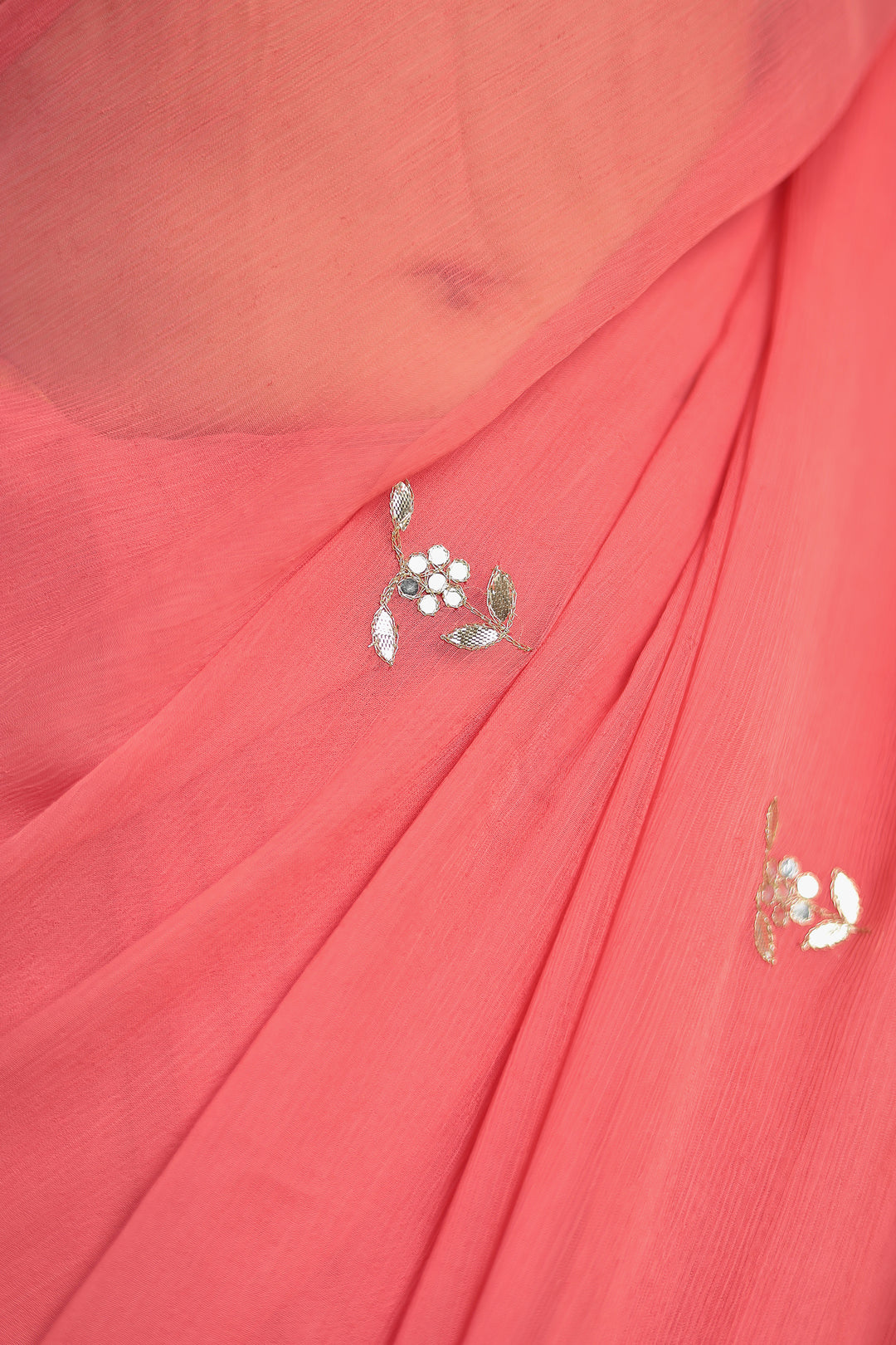 Chiffon Saree with Aari and Gota Patti work