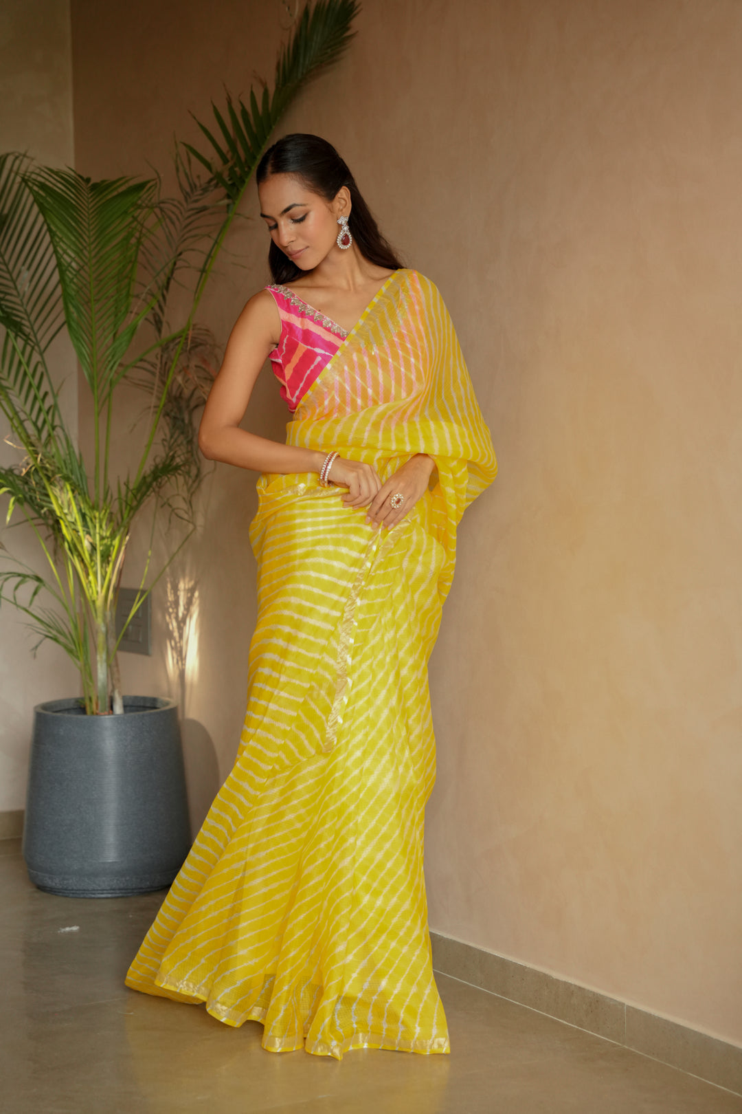 yellow saree