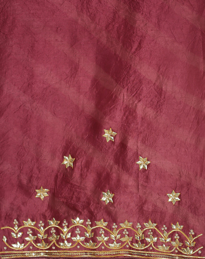 tassur laheriya Saree with Gota, Gota Patti, Pearl, Sequins, Zardozi, Zari work.