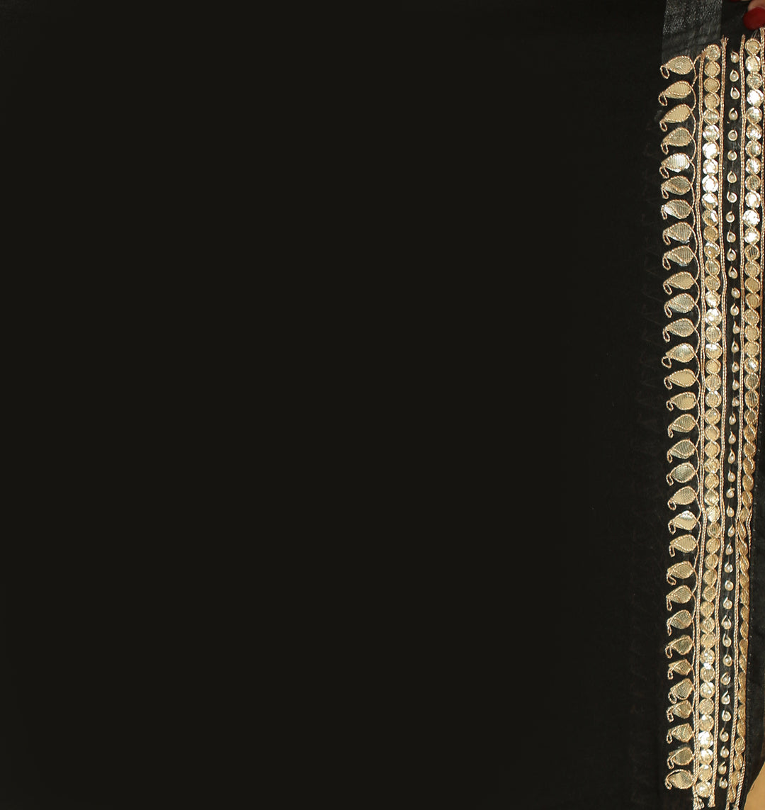 Bandhej chinon Saree with Gota, Gota Patti, Zardozi work.