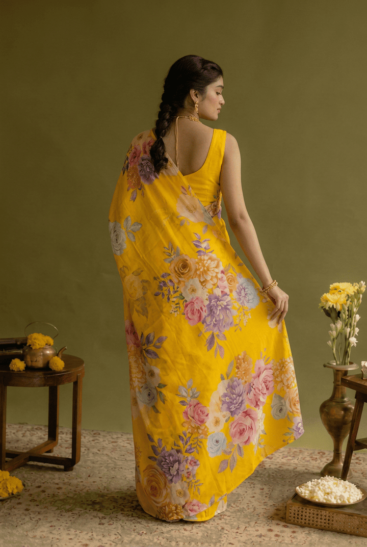 Printed chiffon Saree