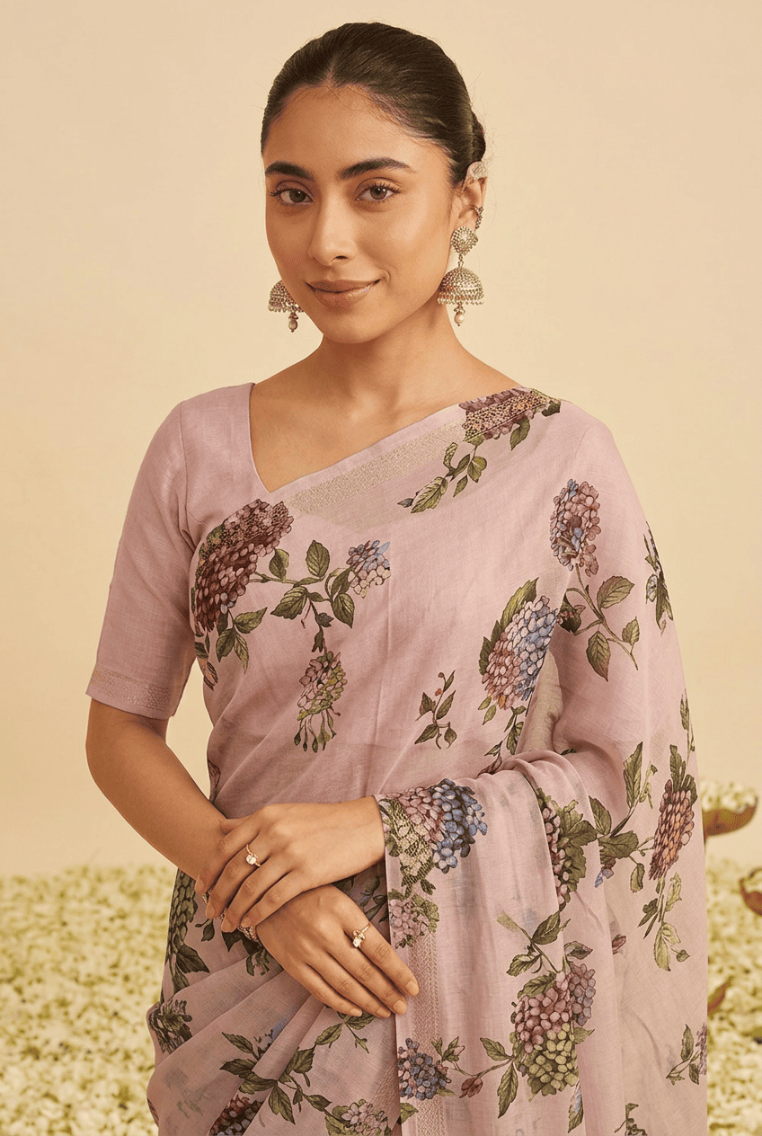 Printed chiffon Saree